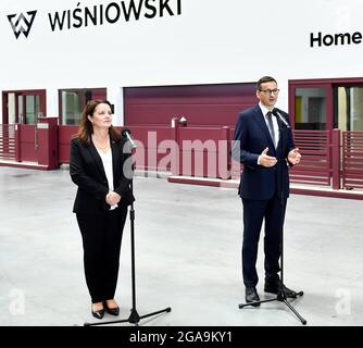 Prime Minister Mateusz Morawiecki visits the Wisniowski factory in the ...