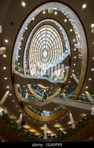 LIVERPOOL, UK - JULY 14 : Interior view of the Central Library in Liverpool, England UK on July 14, 2021