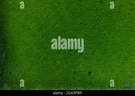 Glazed green mosaic ceramic tiles texture background  Stock Photo