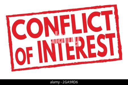 Conflict of interest grunge rubber stamp on white background, vector illustration Stock Vector