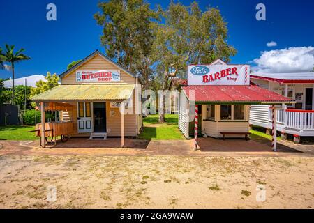 Caboolture, Queensland, Australia - Historical shops in a museum Stock Photo