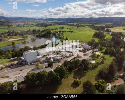 Aerial shot of the Bega Cheese factory in Bega, Southern New South Wales Stock Photo