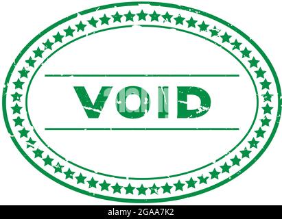 Grunge green void word oval rubber seal stamp on white background Stock Vector