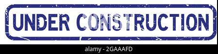 Grunge under construction square rubber seal stamp on white background Stock Vector