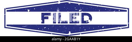 Grunge blue filed word hexagon rubber seal stamp on white background Stock Vector
