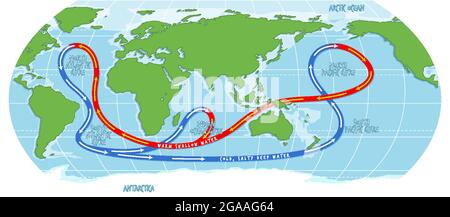 The ocean current world map illustration Stock Vector Image & Art - Alamy