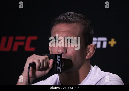 Las Vegas, Nevada, United States. 29th July, 2021. LAS VEGAS, NV - JULY 29: Rani Yahya interacts with media during the UFC Vegas 33: Media Day at UFC Apex on July 29, 2021 in Las Vegas, Nevada, United States. (Photo by Diego Ribas/PxImages) Credit: Px Images/Alamy Live News Stock Photo