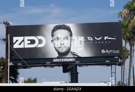 Los Angeles, California, USA 29th July 2021 A general view of atmosphere of Zedd billboard on July 29, 2021 in Los Angeles, California, USA. Photo by Barry King/Alamy Stock Photo Stock Photo