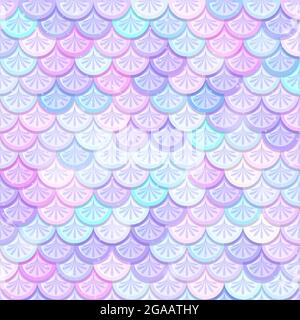 Fantasy mermaid scales seamless pattern  illustration Stock Vector