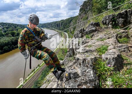 Crown Princess Elisabeth pictured during a three-day training camp at the Training Center Commando of Marche-les-Dames, to finish her one year formati Stock Photo