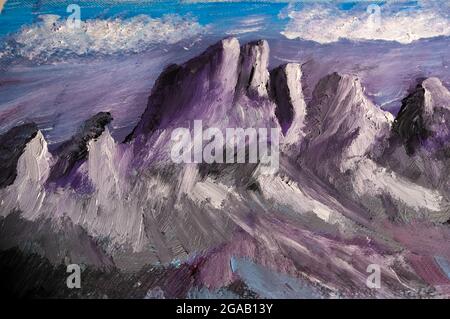 Basra, Iraq - July 19, 2021: closeup photo of abstract oil panting Stock Photo