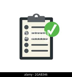 Check list in the notebook isolated on white. Vector illustration Stock Vector