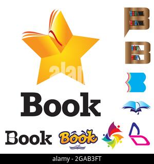 B logos, Book theme set. vector Stock Vector