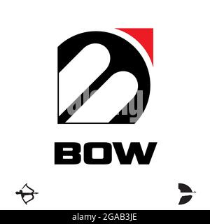 B letter based symbol Bow and Archery concept vector Stock Vector