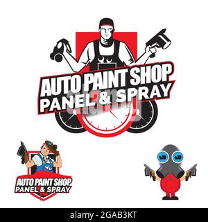 Auto Paint Shop.logo. emblem style. vector illustration Stock Vector