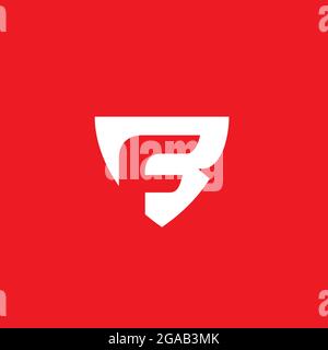 letter B in shield shape combined iwth letter F in negative space Stock Vector