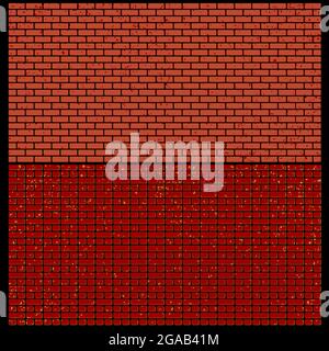 Brick wall textures vector design element set for graphic resource Stock Vector