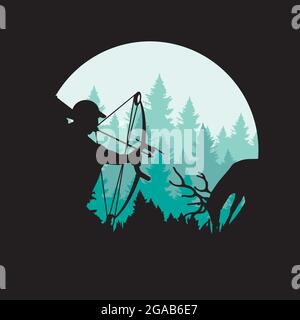 Hunting Season silhouette illustration in vector format. Stock Vector