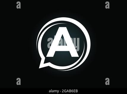 Initial A monogram letter alphabet with a bubble chat icon. Talking, chatting logo concept. Modern logo design for a consultancy business, and company Stock Vector