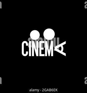 Cinema wordmark concept vector text Stock Vector