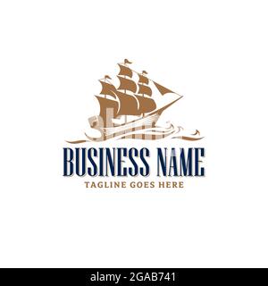 Corsair ship vintage  vector illustration Stock Vector