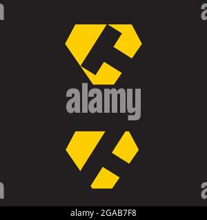 CT monogram lofo. vector simple modern and bold. Stock Vector