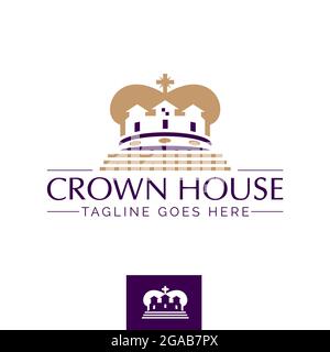 Crown House symbol concept vector template Stock Vector