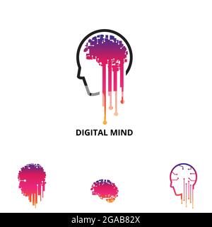 Digital mind vector symbol science and digital theme concept Stock Vector