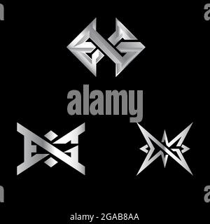 EXG letterbased symbol set vector template for commercial use Stock Vector