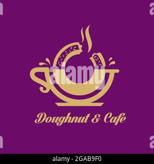 Donut Cafe Donut and Cafe logo for food or cafe business and any other possible purpose. Stock Vector
