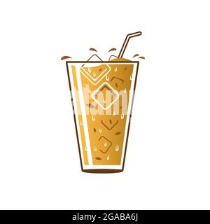 Iced Coffee Milk clip art. vector Stock Vector