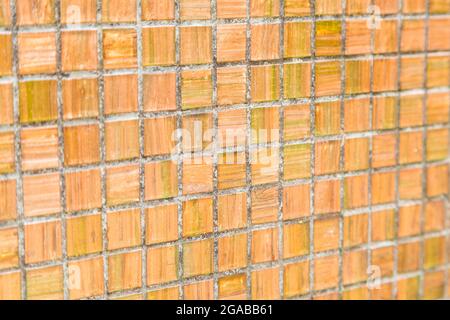 Old pink gold mosaic background Stock Photo