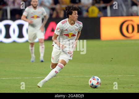 Washington, Dc, USA. 25th July, 2021. 20210725 - New York Red Bulls midfielder CADEN CLARK (37) looks to pass against D.C. United in the second half at Audi Field in Washington. (Credit Image: © Chuck Myers/ZUMA Press Wire) Stock Photo