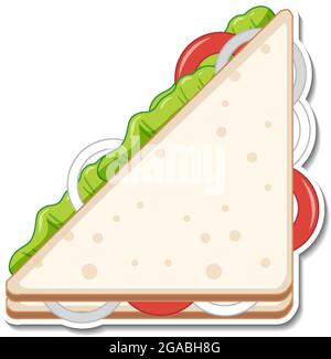 Triangle sandwich sticker on white background illustration Stock Vector