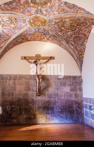 CUZCO, PERU - MAY 23, 2015: Interior of convent Santo Domingo in Cuzco, Peru. Stock Photo