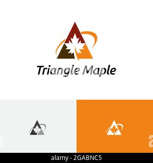A Letter Triangle Maple Leaf Autumn Fall Season Nature Logo Stock Vector