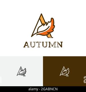 A Letter Leaf Autumn Fall Season Nature Business Logo Stock Vector