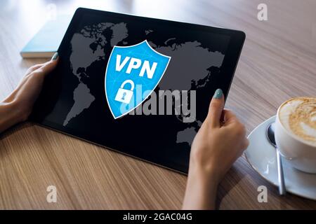 VPN - Virtual perivate network. Internet conncetion privacy concept. Stock Photo