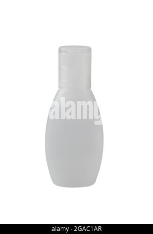 white small cosmetic bottle without label isolated on white background Stock Photo