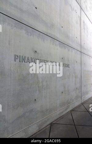 Munich, Germany - August 27, 2011: The Pinakothek der Moderne is a modern art museum, situated in central Munich's Kunstareal. Stock Photo