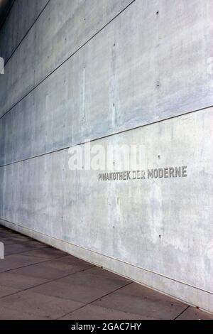 Munich, Germany - August 27, 2011: The Pinakothek der Moderne is a modern art museum, situated in central Munich's Kunstareal. Stock Photo