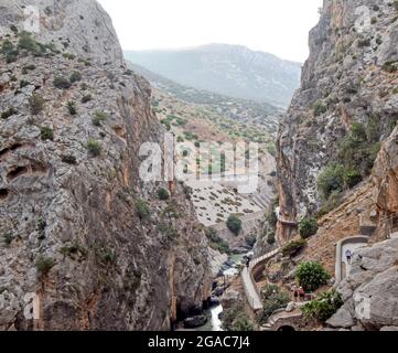 Great gorge of the Caminito del Rey in the Sierra de Ardales, Malaga, Andalusia, Spain Stock Photo