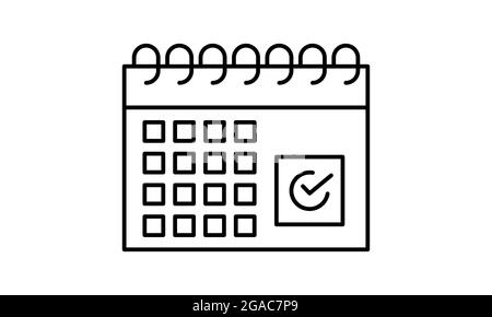 Calendar icon isolated on white background. Calender symbol. Calendar vector icon. Deadline. Date. Time illustration Stock Vector