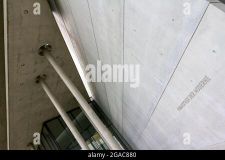 Munich, Germany - August 27, 2011: The Pinakothek der Moderne is a modern art museum, situated in central Munich's Kunstareal. Stock Photo