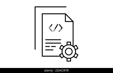 Code setting Vector Line Icon. Elements for mobile concept and web apps. Thin line icons for website design and development, app development. Stock Vector