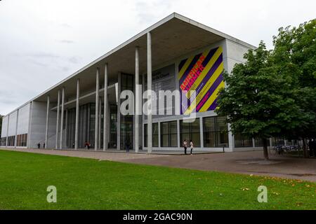 Munich, Germany - August 27, 2011: The Pinakothek der Moderne is a modern art museum, situated in central Munich's Kunstareal. Stock Photo