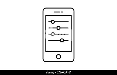 Phone Settings Icon, Vector Illustration, Business Outline Stock Vector