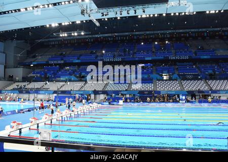 Tokyo, Japan. 30th July, 2021. Tokyo aquatics center during the Olympic Games Tokyo 2020, swimming, on July 29, 2021 at Tokyo aquatics center, in Tokyo, Japan - Photo Yoann Cambefort/Marti Media/DPPI Credit: Independent Photo Agency/Alamy Live News Stock Photo