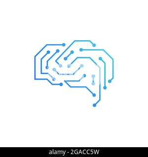 Brain Circuit Logo Template vector illustration icon design Stock Vector