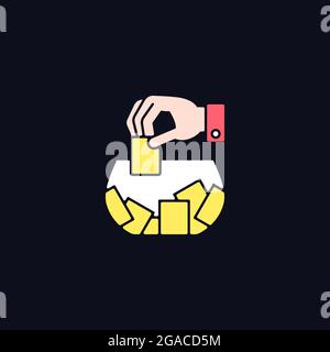 Raffle RGB color icon for dark theme Stock Vector